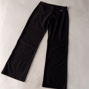 1990's Vintage NIKE Grey Tag Fit Dry Black Boot Cut Wide Leg Athleisure Pants